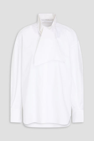 ANOTHER TOMORROW PUSSY-BOW COTTON-POPLIN BLOUSE - Size 38