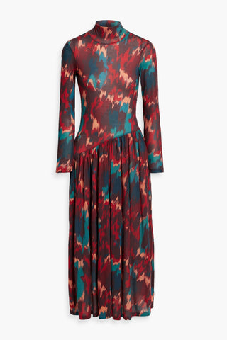 ULLA JOHNSON FERNANDA PRINTED LYOCELL-JERSEY MIDI DRESS - Size XS