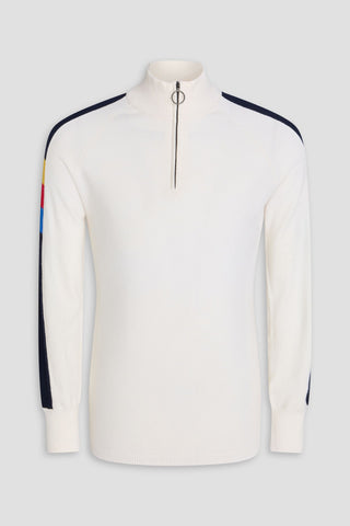 WE NORWEGIANS VARDEN MERINO WOOL-BLEND HALF-ZIP SKI SWEATER - Size M