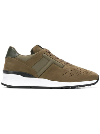 Tods Suede Perforated Low-Top Sneakers with Contrast Sole
