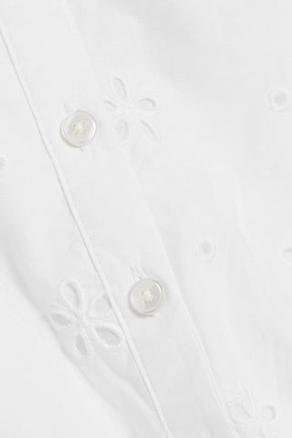 PAIGE MARSA RUFFLED BRODERIE ANGLAISE COTTON TOP - Size 10