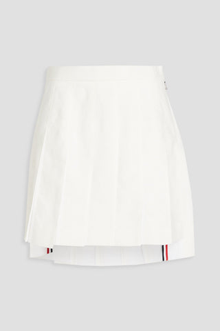 THOM BROWNE PLEATED LINEN MINI SKIRT - Size 40