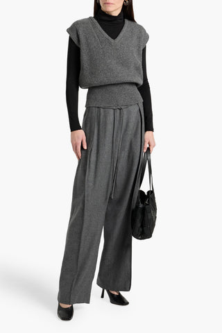 LE 17 SEPTEMBRE WOOL-FLANNEL WIDE-LEG PANTS - Size 38