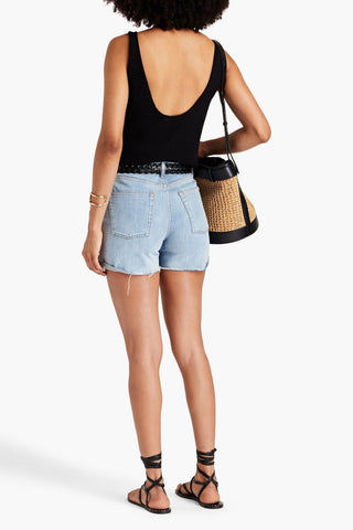 TOMORROW DENIM BROWN FADED DENIM SHORTS - Size 24