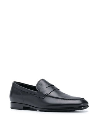 Tods Leather Penny Loafers Black