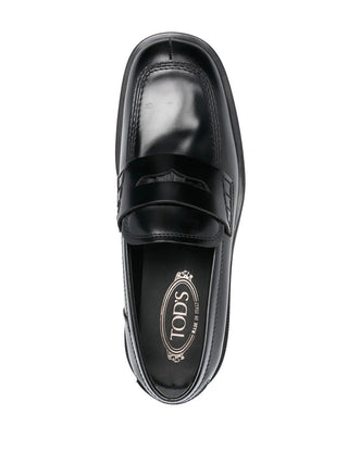 Tods Tod's Polished Leather Penny Loafer with Chunky Sole