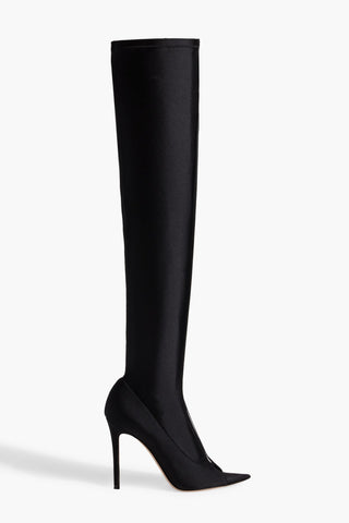 GIANVITO ROSSI HIROKO PVC AND SATIN OVER-THE-KNEE BOOTS - Size 37