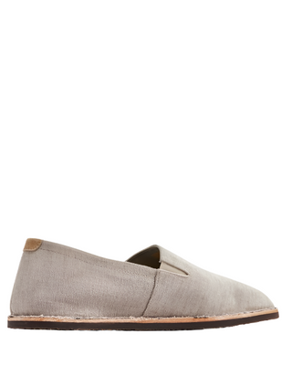 Brunello Cucinelli Textured Linen Blend Slip-On Espadrilles Light Grey