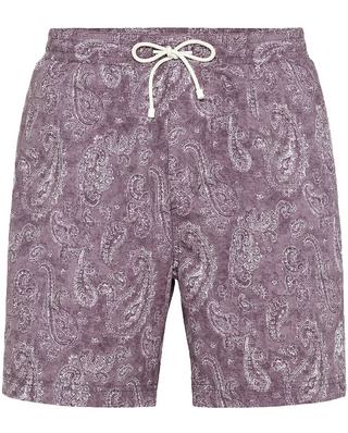 Brunello Cucinelli Washed Paisley Print Drawstring Swim Shorts