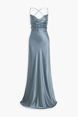 MICHELLE MASON TWISTED CUTOUT SILK-SATIN GOWN - Size 4