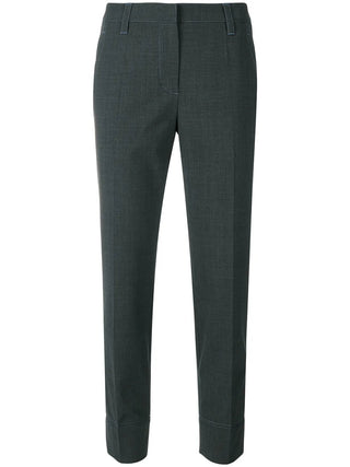 Brunello Cucinelli Wool-Blend Slim-Fit Cropped Trousers with Cuffed Hem
