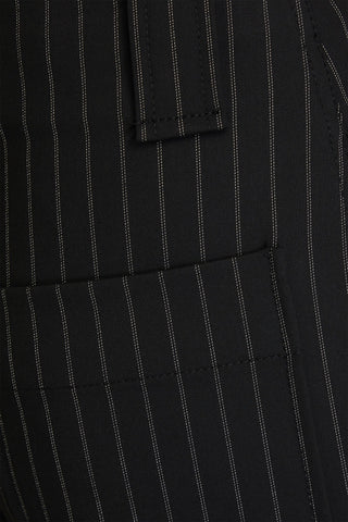 GANNI PINSTRIPED TWILL WIDE-LEG PANTS - Size 32