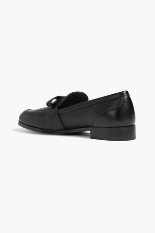 STUART WEITZMAN EMMA BOW-DETAILED LEATHER LOAFERS - Size 9.5