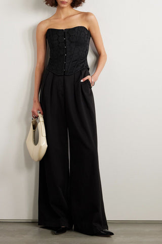 STELLA MCCARTNEY LACE-UP JACQUARD BUSTIER TOP - Size 40