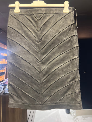 Tom Ford Tom Ford Python-Effect Leather Chevron Pencil Skirt Black