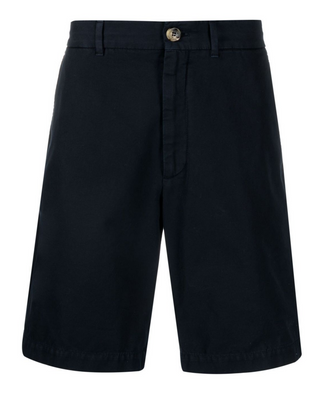 Brunello Cucinelli Cotton Flat-Front Shorts Navy