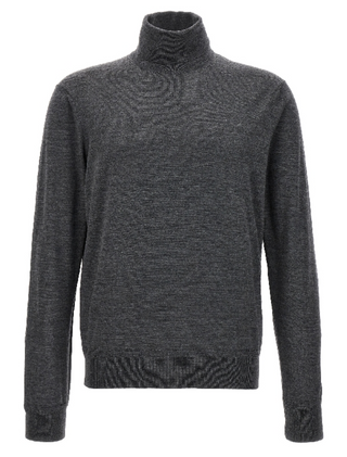 Tom Ford Fine-Gauge Wool Turtleneck Sweater Light Charcoal