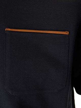Zegna Cotton Polo Shirt with Leather-Trim Chest Pocket