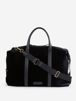 Tom Ford Croco-Embossed Leather Travel Bag in Black