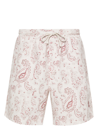 Brunello Cucinelli Lightweight Fabric Paisley Print Drawstring Swim Shorts