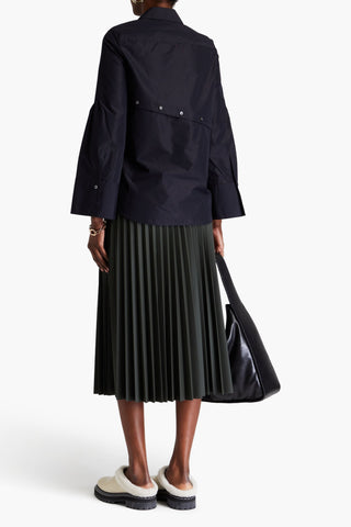3.1 PHILLIP LIM BUTTON-DETAILED COTTON-BLEND POPLIN SHIRT - Size 4