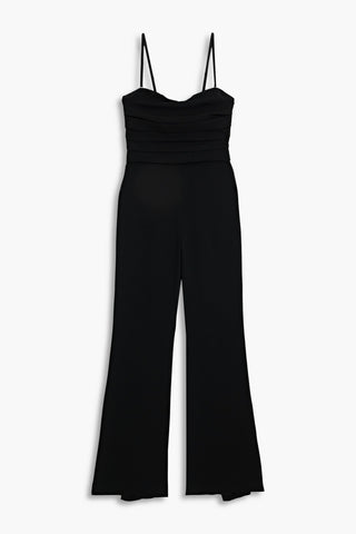 SIMKHAI REBECCA PLEATED CREPE WIDE-LEG JUMPSUIT - Size 0