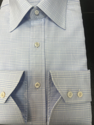 Tom Ford Cotton Light Blue Checkered Dress Shirt