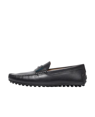 Tods Mens Leather Gommino Loafers in Black