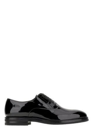 Brunello Cucinelli Patent Leather Plain-Toe Oxfords
