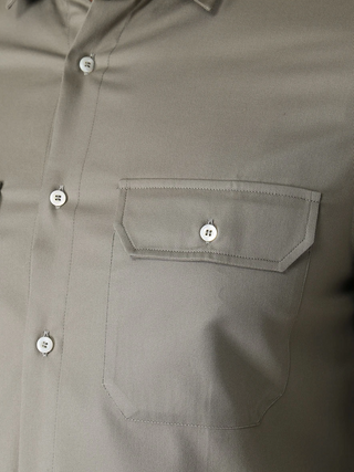 Brunello Cucinelli Cotton Military Green Field Shirt