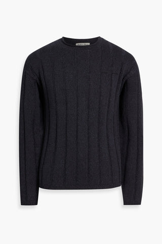 ALEX MILL JAMES RIBBED COTTON AND LINEN-BLEND SWEATER - Size L