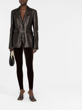 Tom Ford Leather Zip-Front Single-Breasted Blazer