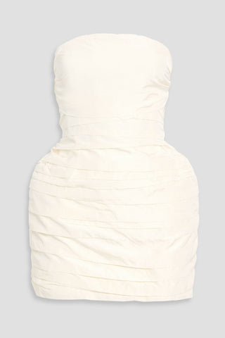 MAGDA BUTRYM STRAPLESS RUCHED SILK-TAFFETA MINI DRESS - Size 34