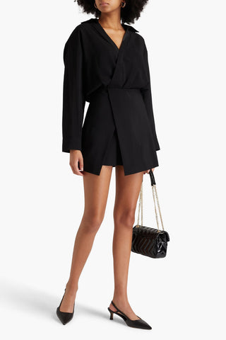 MAJE WRAP-EFFECT WOVEN PLAYSUIT - Size 36