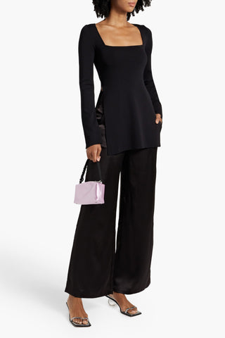 SIMON MILLER BLOO PLEATED SATIN WIDE-LEG PANTS - Size 7