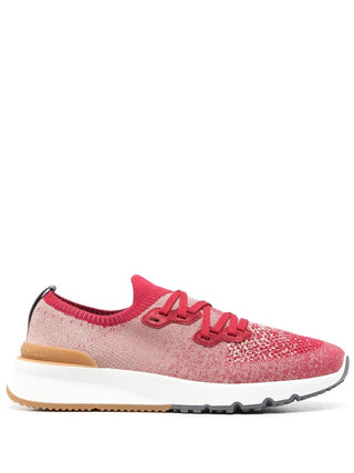 Brunello Cucinelli Two-Tone Knit Sock-Fit Low-Top Sneakers