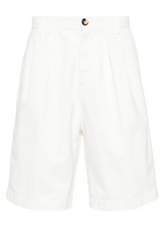 Brunello Cucinelli Cotton Pleated Relaxed Fit Shorts