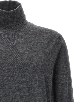 Tom Ford Fine-Gauge Wool Turtleneck Sweater Light Charcoal
