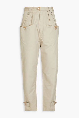 ISABEL MARANT PULCIE COTTON-CANVAS TAPERED PANTS - Size 34