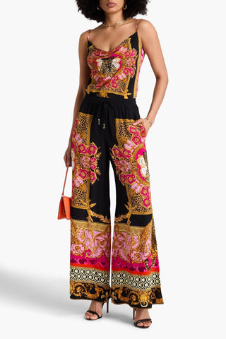 CAMILLA PRINTED SILK CREPE DE CHINE WIDE-LEG PANTS - Size S