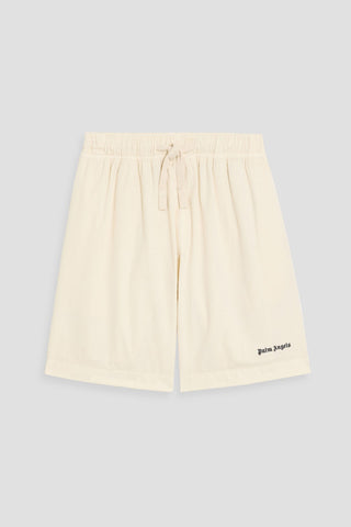PALM ANGELS EMBROIDERED COTTON-TWILL DRAWSTRING SHORTS - Size 48