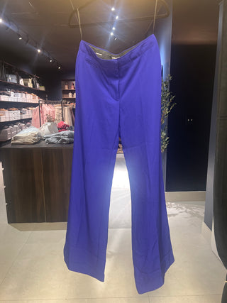 Tom Ford Tailored Flat-Front Flared Trousers Cobalt Purple