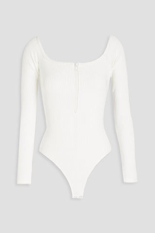 GOOD AMERICAN RIBBED COTTON-BLEND JERSEY BODYSUIT - Size 5