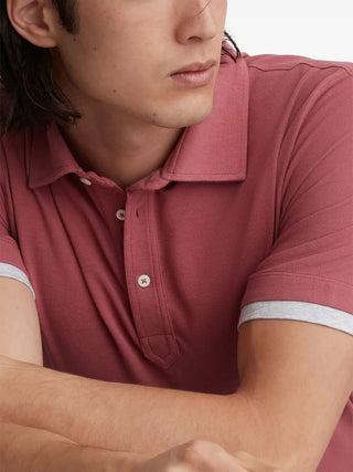 Brunello Cucinelli Cotton Polo Shirt with Contrast Trim Raspberry