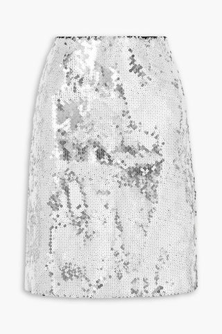 16ARLINGTON WILE SEQUINED STRETCH-TULLE MIDI SKIRT - Size 14