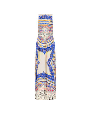 ETRO Printed Silk Paisley Patchwork V-Neck Maxi Dress