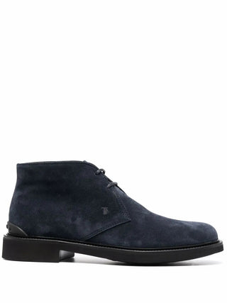 Tods Suede Lace-Up Chukka Boots Navy