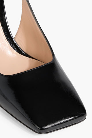 GIANVITO ROSSI CHRISTINA GLOSSED-LEATHER SLINGBACK PUMPS - Size 40