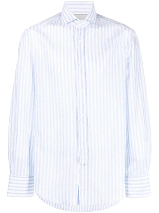 Brunello Cucinelli Cotton Striped Point-Collar Shirt