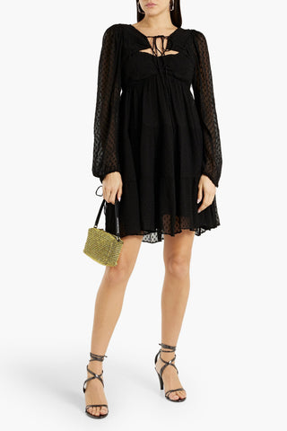 IRO DIXON RUCHED FLOCKED GEORGETTE MINI DRESS - Size 38